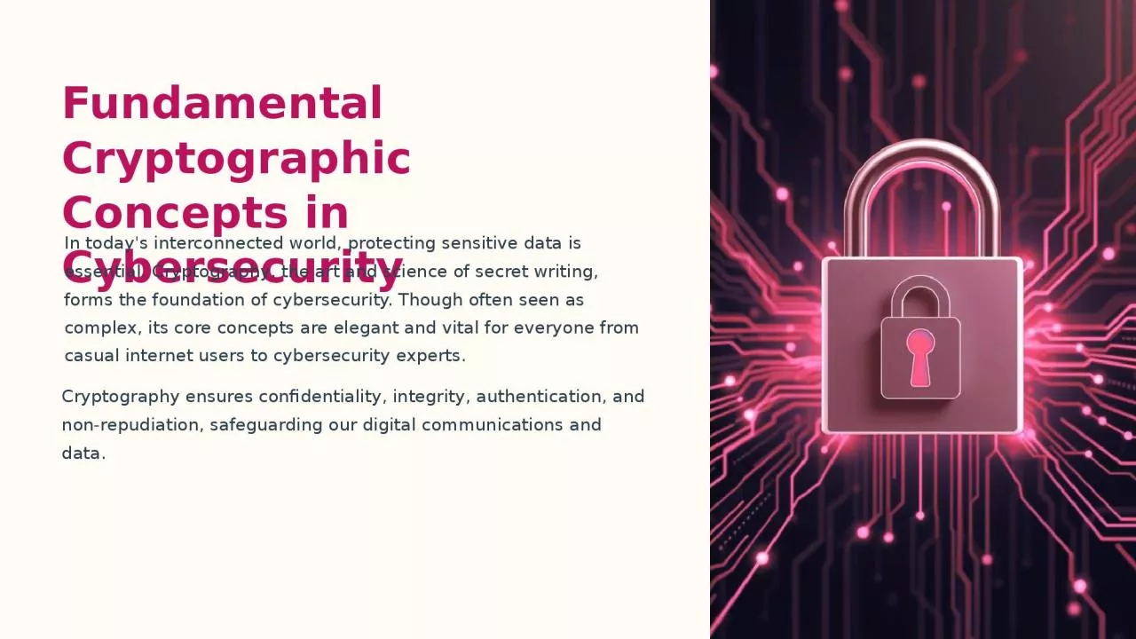 PPT-Fundamental Cryptographic Concepts in Cybersecurity