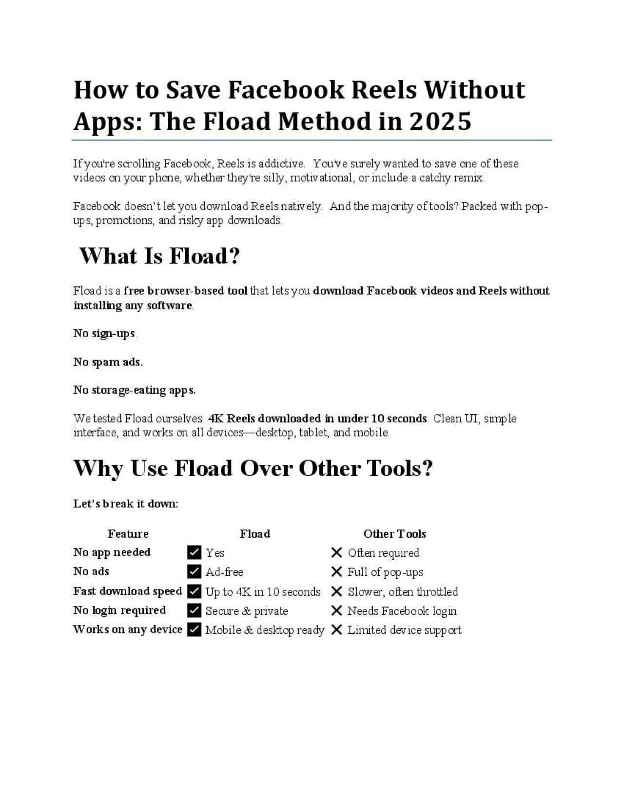 PDF-How to Save Facebook Reels Without Apps: The Fload Method in 2025