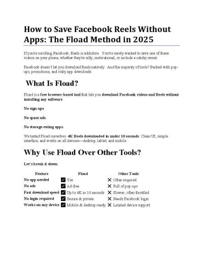 How to Save Facebook Reels Without Apps: The Fload Method in 2025