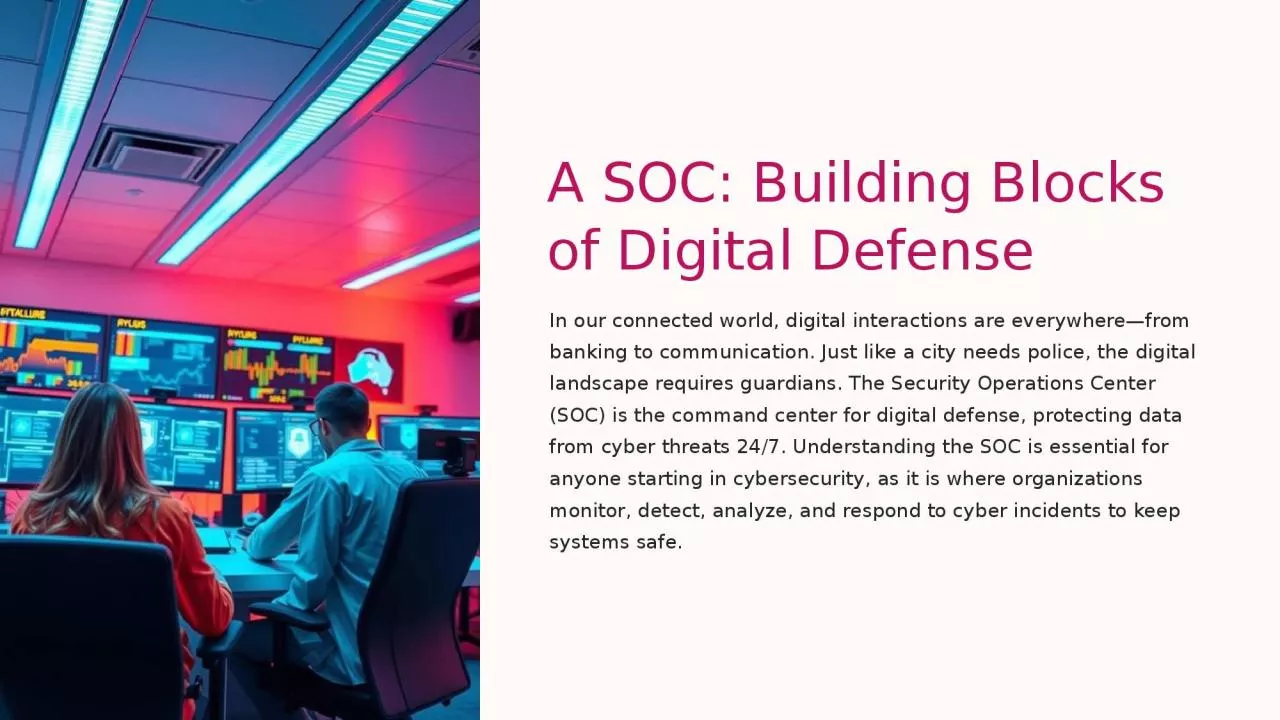 PPT-A SOC: Building Blocks of Digital Defense