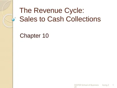 The Revenue Cycle: Sales to Cash Collections