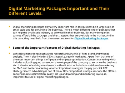 Digital Marketing Packages Important and Their