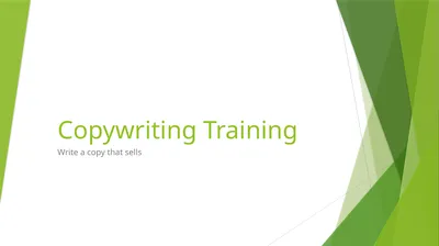 Copywriting Training Write a copy that sells WHAT