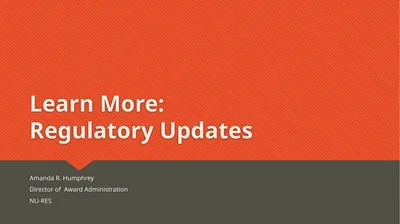 Learn More: Regulatory Updates Amanda R. Humphrey
