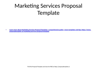 Marketing Services Proposal Template Learn more