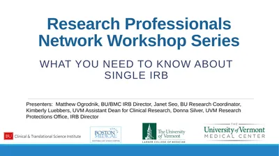 Research Professionals Network Workshop Series
