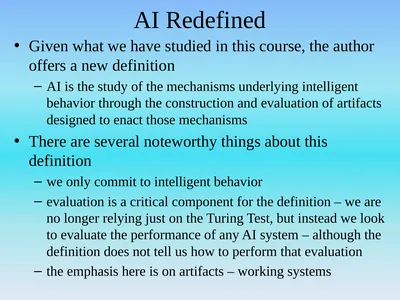 AI Redefined Given what we have studied in this