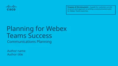 Author name Author title Communications Planning