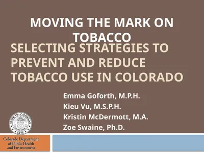 Selecting strategies to prevent and reduce TOBACCO