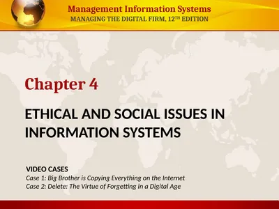 ETHICAL AND SOCIAL ISSUES IN INFORMATION SYSTEMS