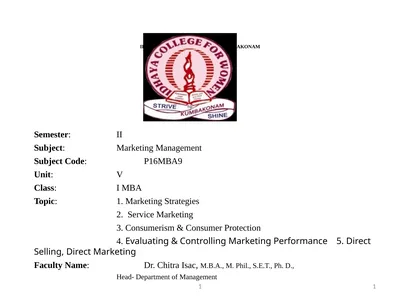 IDHAYA COLLEGE FOR WOMEN, KUMBAKONAM Semester: II