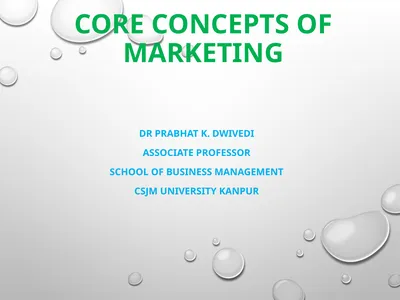 Core concepts of Marketing Dr Prabhat K. Dwivedi