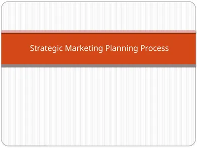 Strategic Marketing Planning Process Marketing