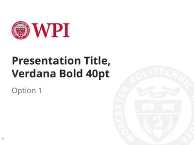 Presentation Title, Verdana Bold 40pt Option 1 1