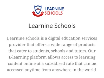 Learnine Schools Learnine schools is a digital