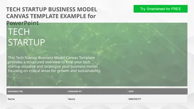 TECH STARTUP BUSINESS MODEL CANVAS TEMPLATE