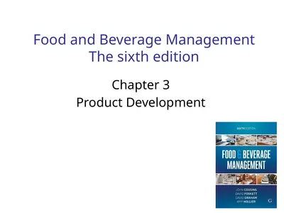Food and Beverage Management The sixth edition