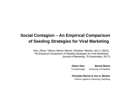 Social Contagion – An Empirical Comparison of