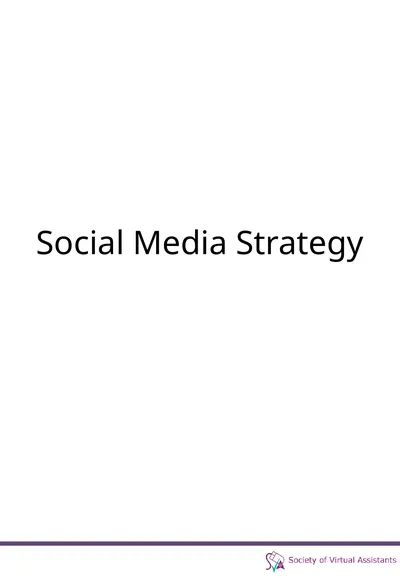 Social Media Strategy Before we start... Before we