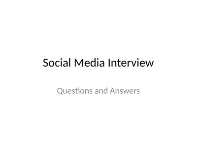Social Media Interview Questions and Answers