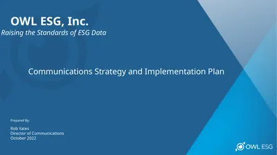 OWL ESG, Inc. Raising the Standards of ESG Data