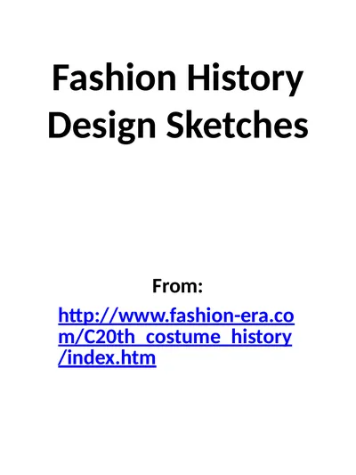 Fashion History Design Sketches From: