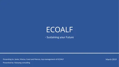 ECOALF - Sustaining your Future Presenting to: