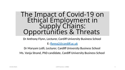The Impact of Covid-19 on Ethical Employment in
