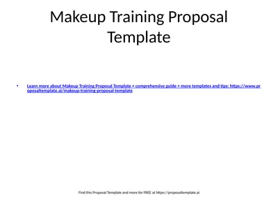 Makeup Training Proposal Template Learn more about