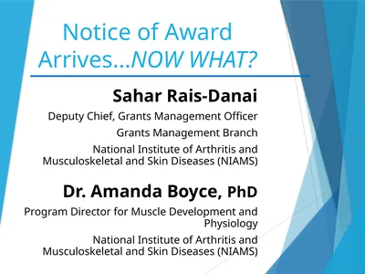 Notice of Award Arrives…NOW WHAT? Sahar Rais-Danai