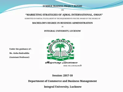 SUMMER TRAINING PROJECT REPORT ON “MARKETING
