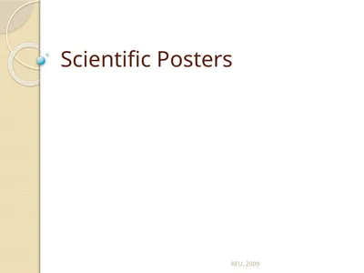 Scientific Posters REU, 2009 Scientific Posters