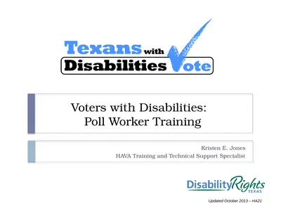 Voters with Disabilities: Poll Worker Training