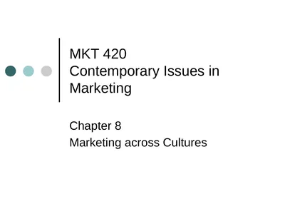 MKT 420 Contemporary Issues in Marketing Chapter 8
