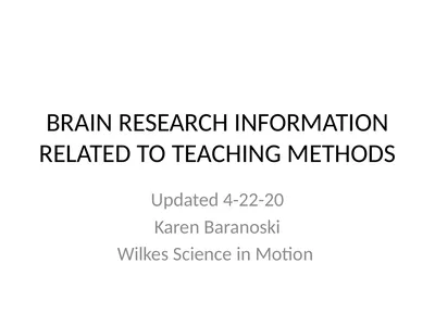 BRAIN RESEARCH INFORMATION RELATED TO TEACHING