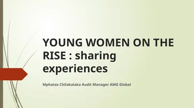 YOUNG WOMEN ON THE RISE : sharing experiences