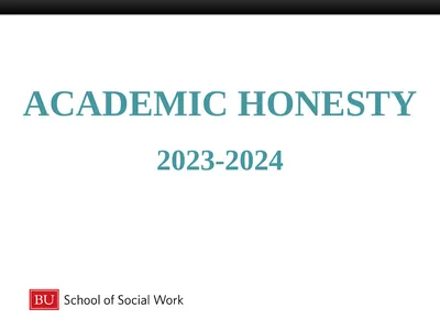 ACADEMIC HONESTY 2023-2024 Six Fundamental Values