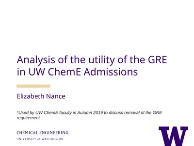Analysis of the utility of the GRE in UW ChemE