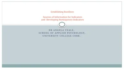 DR Angela Veale, School of Applied Psychology,