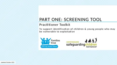 Part one: Screening tool Practitioner Toolkit To