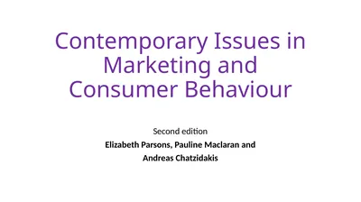 Contemporary Issues in Marketing and Consumer