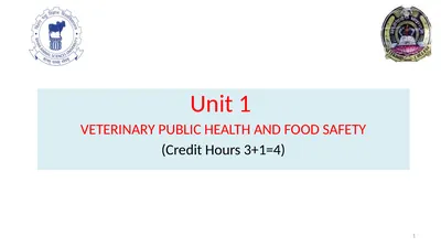 Unit 1 VETERINARY PUBLIC HEALTH AND FOOD SAFETY