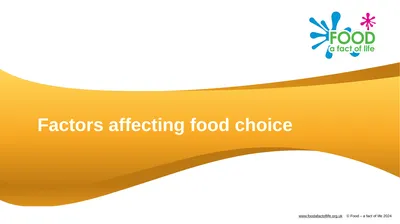 Factors affecting food choice Factors affecting
