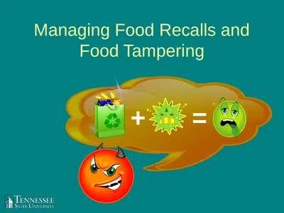 Managing Food Recalls and Food Tampering + = Food