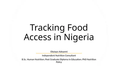 Tracking Food Access in Nigeria Olutayo Adeyemi