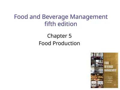 Food and Beverage Management fifth edition Chapter
