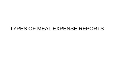 TYPES OF MEAL EXPENSE REPORTS CONTENTS DEMINIMUS