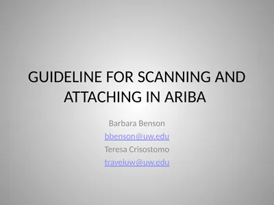 GUIDELINE FOR SCANNING AND ATTACHING IN ARIBA