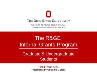 The R&GE Internal Grants Program Graduate &