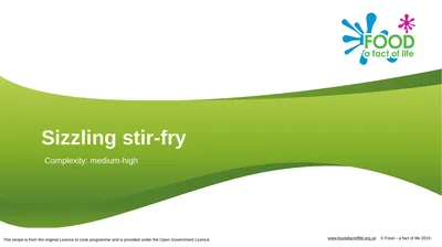 Sizzling stir-fry Complexity: medium-high 100g